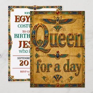 Invitation d'anniversaire sur le thème égyptien de