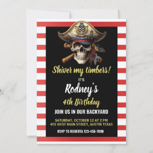 Invitation d'anniversaire sur le thème pirate Shiv