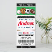 Invitation d'anniversaire sur mesure avec billet d (Debout devant)