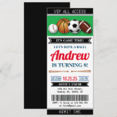 Invitation d'anniversaire sur mesure avec billet d (Devant / Derrière)