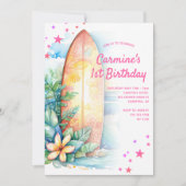 Invitation d'anniversaire sur planche de surf Fête (Devant)