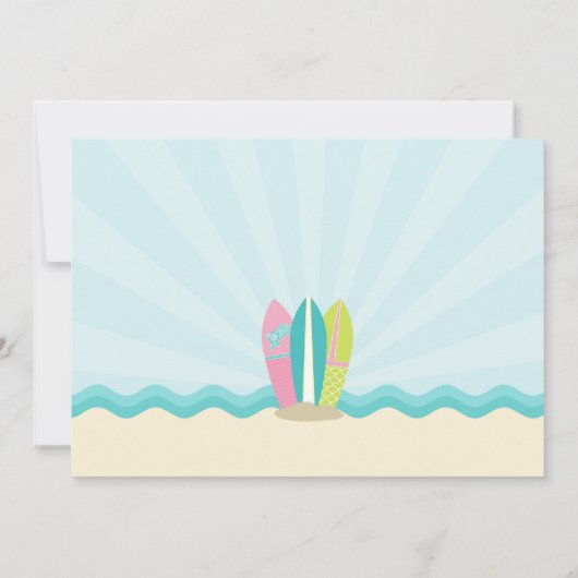 Invitation d'anniversaire Surf pour une fille en r (Dos)