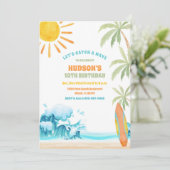 Invitation d'anniversaire Surf sur la plage (Debout devant)