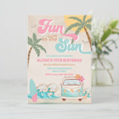 Invitation d'anniversaire Surf Tropical (Debout devant)