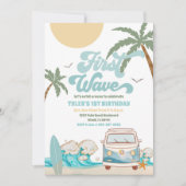 Invitation d'anniversaire Surf Van Beach (Devant)