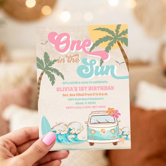 Invitation d'anniversaire Surf Van de plage