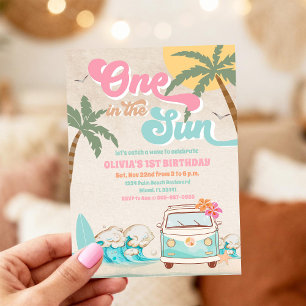 Invitation d'anniversaire Surf Van Plage