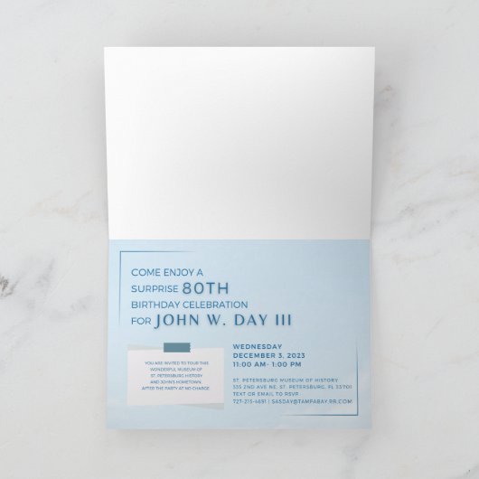 Invitation d'anniversaire surprise (Intérieur)