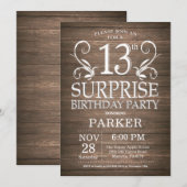 Invitation d'anniversaire surprise 13 ans Bois rus (Devant / Derrière)