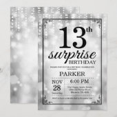Invitation d'anniversaire surprise 13 ans paillett (Devant / Derrière)