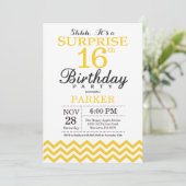 Invitation d'anniversaire surprise 16 ans Chevron (Debout devant)