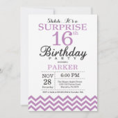 Invitation d'anniversaire surprise 16 ans Chevron (Devant)