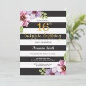 Invitation d'anniversaire surprise 16 ans femmes f (Debout devant)