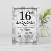 Invitation d'anniversaire surprise 16 ans paillett (Debout devant)