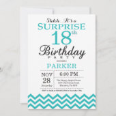 Invitation d'anniversaire surprise 18 ans Chevron (Devant)