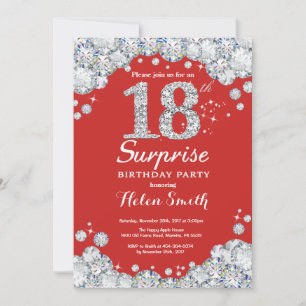 Invitation d'anniversaire surprise 18 ans Diamant 