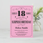 Invitation d'anniversaire surprise 18 ans Noir et (Debout devant)