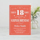Invitation d'anniversaire surprise 18 ans orange e (Debout devant)