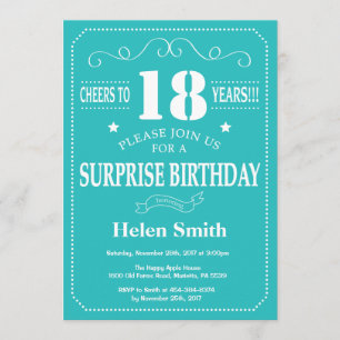 Invitation d'anniversaire surprise 18 ans sarcelle