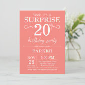 Invitation d'anniversaire surprise 20 ans Corail (Debout devant)