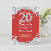 Invitation d'anniversaire surprise 20 ans Diamant (Debout devant)