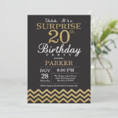 Invitation d'anniversaire surprise 20 ans paillett (Debout devant)