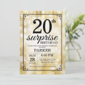 Invitation d'anniversaire surprise 20 ans paillett (Debout devant)