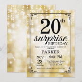 Invitation d'anniversaire surprise 20 ans paillett (Devant / Derrière)