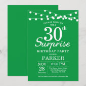 Invitation d'anniversaire surprise 30 ans Vert (Devant / Derrière)