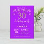Invitation d'anniversaire surprise 30 ans violet e (Debout devant)