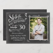 Invitation d'anniversaire surprise 30 Chalkboard R (Devant / Derrière)