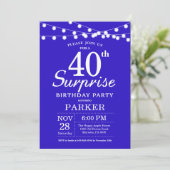 Invitation d'anniversaire surprise 40 ans Bleu Roy (Debout devant)