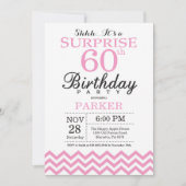 Invitation d'anniversaire surprise 60 ans Chevron (Devant)