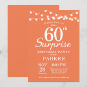 Invitation d'anniversaire surprise 60 ans Corail (Devant / Derrière)