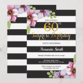 Invitation d'anniversaire surprise 60 ans femmes f (Devant / Derrière)