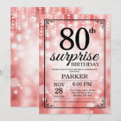 Invitation d'anniversaire surprise 80 ans paillett (Devant / Derrière)