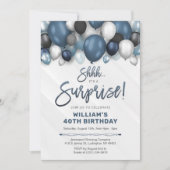 Invitation d'anniversaire surprise avec des ballon (Devant)