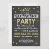 Invitation d'anniversaire surprise Chalkboard Gold (Devant)