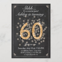 Invitation d'anniversaire surprise Chalkboard Rust
