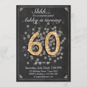 Invitation d'anniversaire surprise Chalkboard Rust