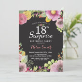 Invitation d'anniversaire surprise florale 18 ans  (Debout devant)