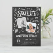 Invitation d'anniversaire surprise Fun Chalkboard (Debout devant)