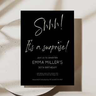 Invitation d'anniversaire surprise minimaliste noi
