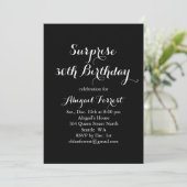 Invitation d'anniversaire surprise - noir (Debout devant)