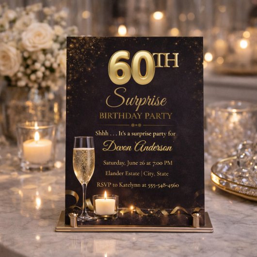 Invitation d'anniversaire surprise pour 60 ans en