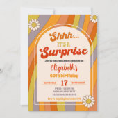 Invitation d'anniversaire surprise rétro groovy (Devant)