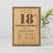 Invitation d'anniversaire surprise rustique 18 ans (Debout devant)