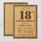 Invitation d'anniversaire surprise rustique 18 ans (Devant / Derrière)