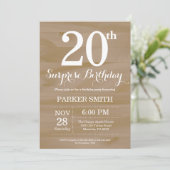 Invitation d'anniversaire surprise rustique 20 ans (Debout devant)