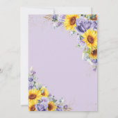 Invitation d'anniversaire surprise tournesol viole (Dos)
